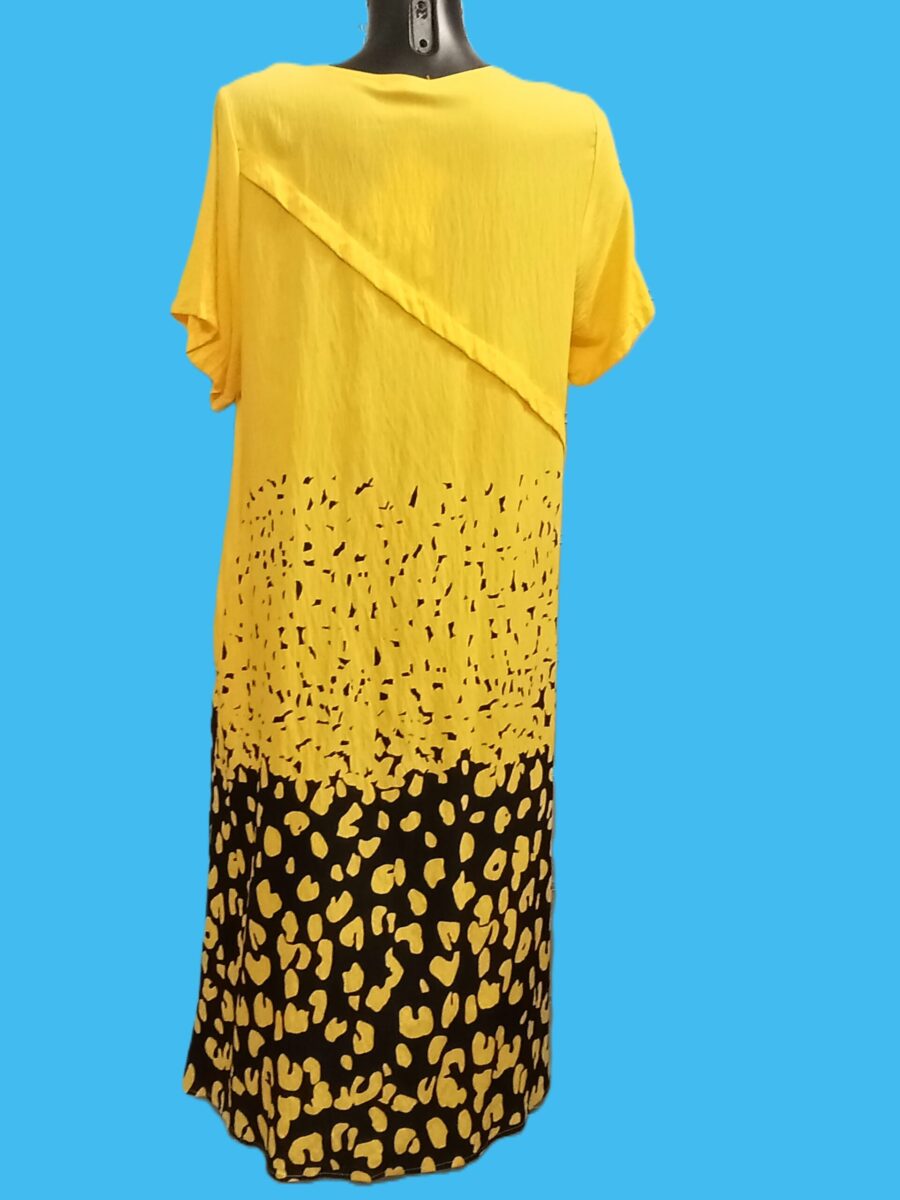 Tunique femme grande taille, jaune, tissu Rayonne