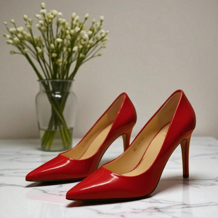 Chaussures Femme, Escarpins sexy, talon aiguille, vernis rouge