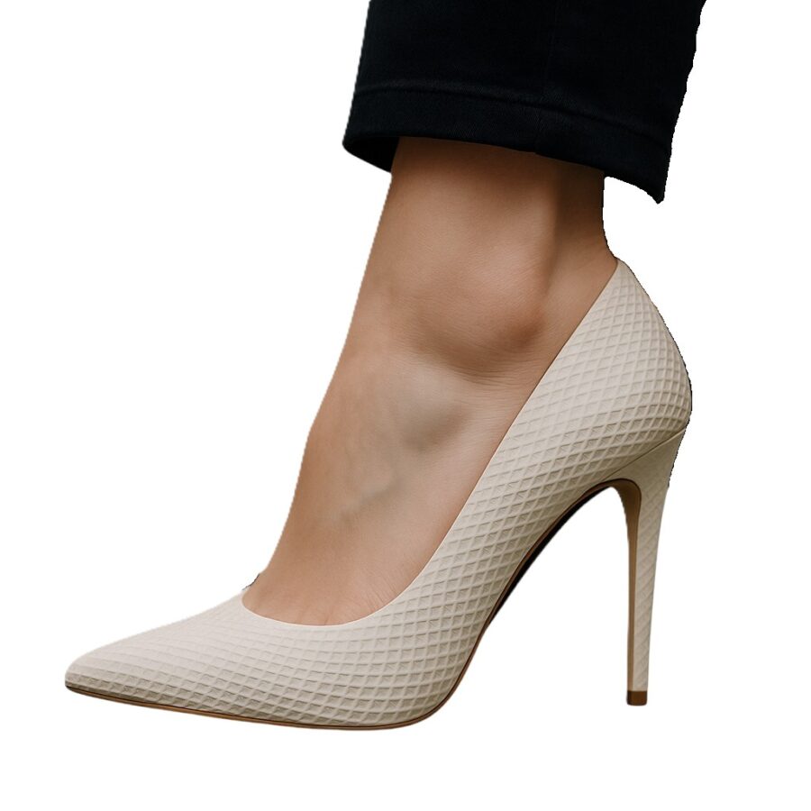 Chaussures Femme, Escarpins sexy, talon aiguille, blanc silver