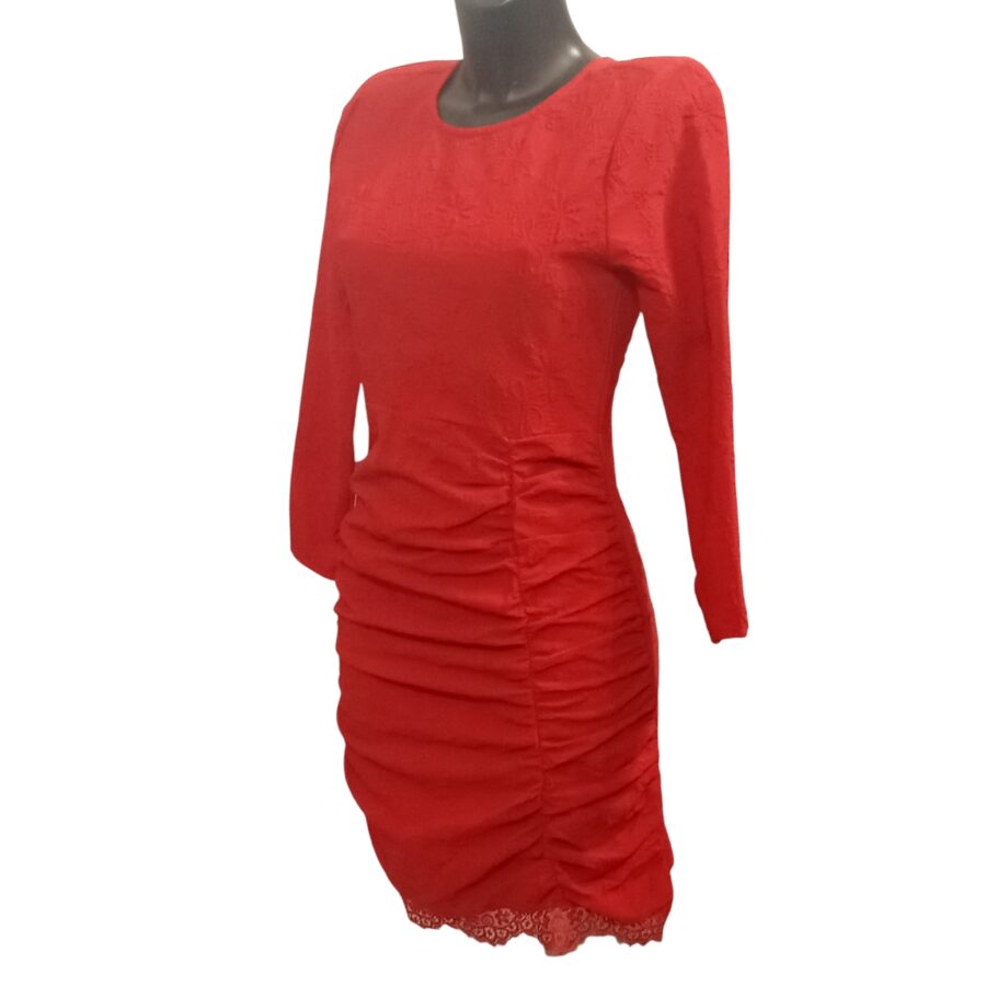 Robe de soirée, robe KILKY, manches longues, dentelle, motifs en relief