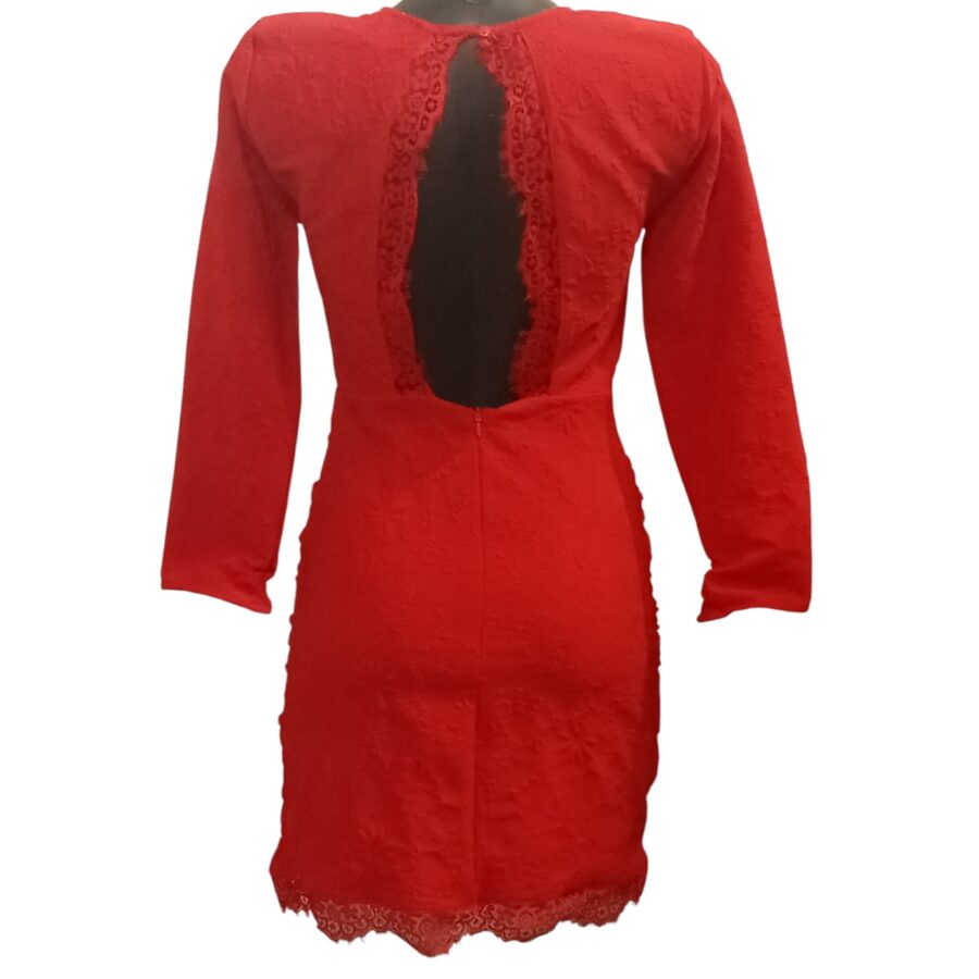 Robe de soirée, robe KILKY, manches longues, dentelle, motifs en relief