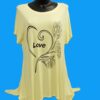 T-shirt femme, grande taille, manches courtes, logo love, strass