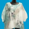 T-shirt femme, grande taille, chauve-souris, imprimé floral, plumes, strass