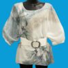 T-shirt femme, grande taille, chauve-souris, imprimé floral, plumes, strass