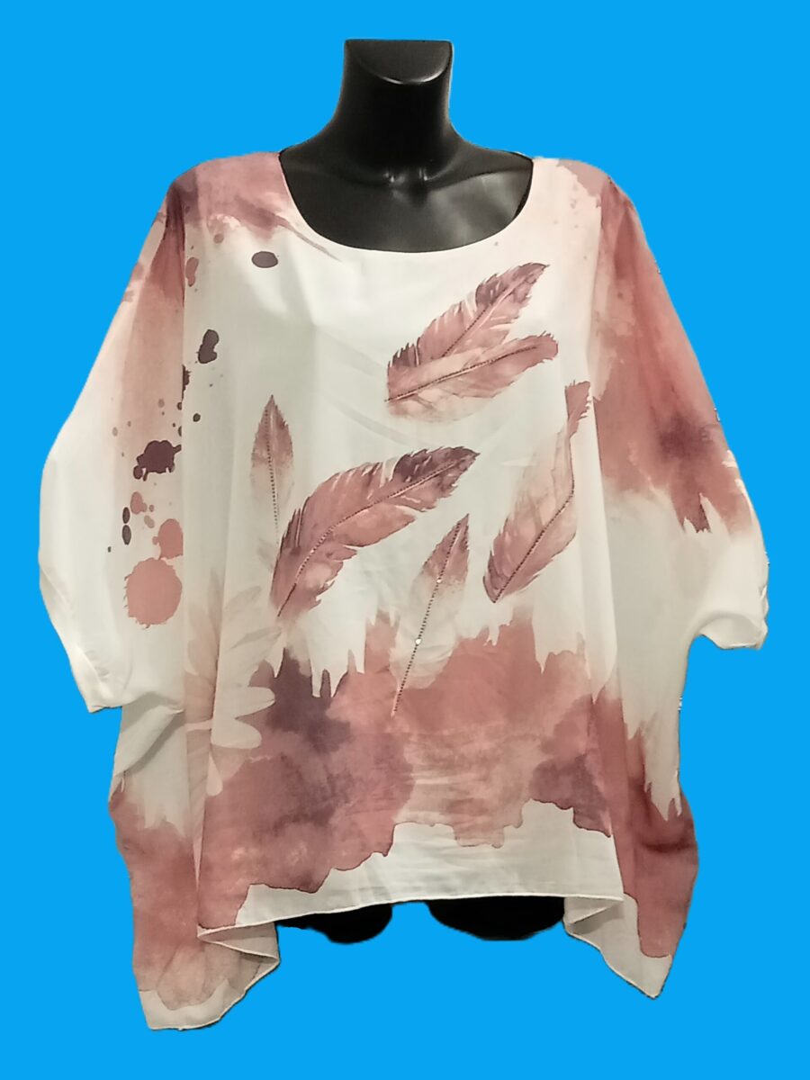 T-shirt femme, grande taille, chauve-souris, imprimé floral, plumes, strass