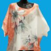 T-shirt femme, grande taille, chauve-souris, imprimé floral, plumes, strass