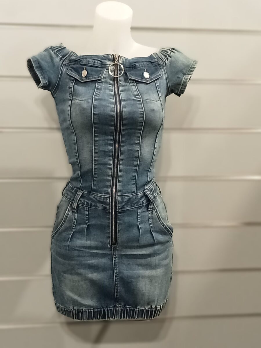 Robe en jean Original Denim, zippée, large col