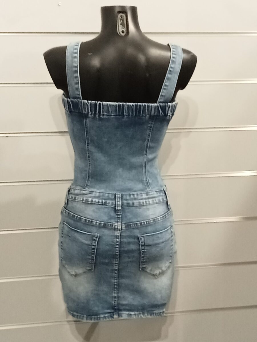 Robe en jean Original Denim, sans manches, zippée, boutonnée