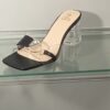 Chaussures Femme, mules Femme, lanière plexi, talon transparent