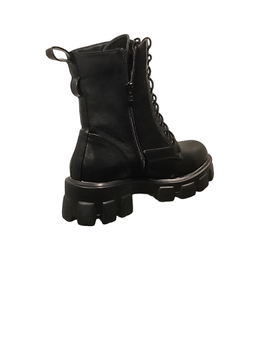 Chaussures Femme, bottines militaires, boots avec porte-monnaie latéral