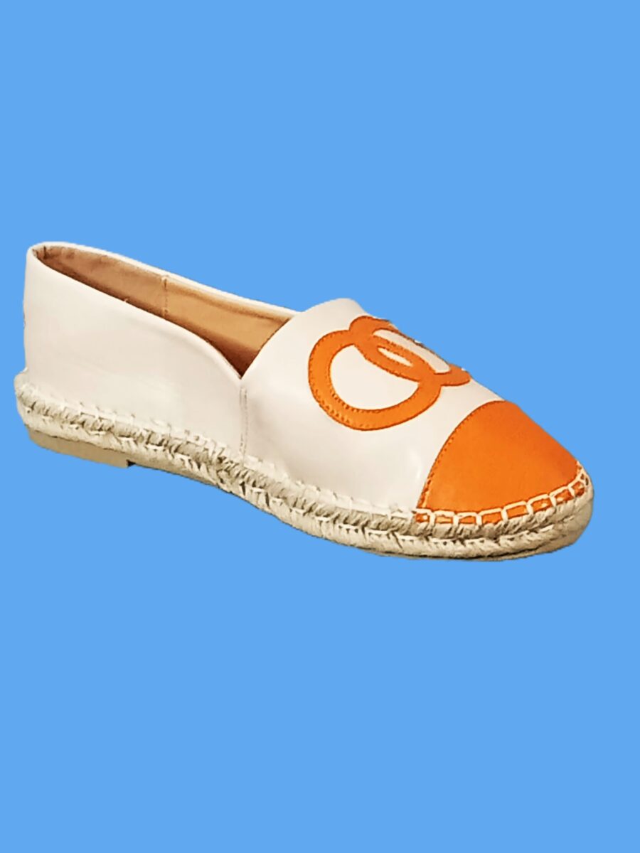 Chaussures Femme, espadrilles simili cuir, talon plat