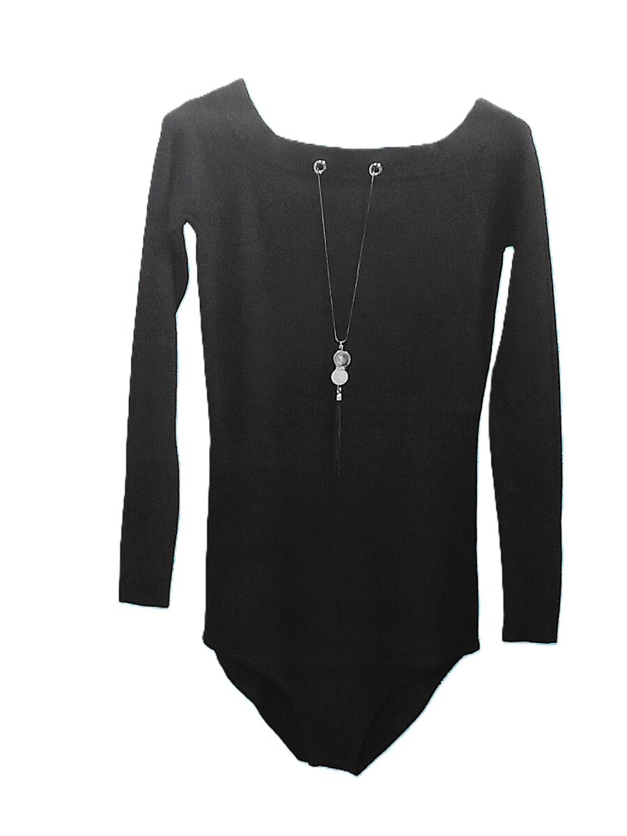 Body Pull Femme, Pull Femme manches longues, Pull avec collier bijou incrusté au col