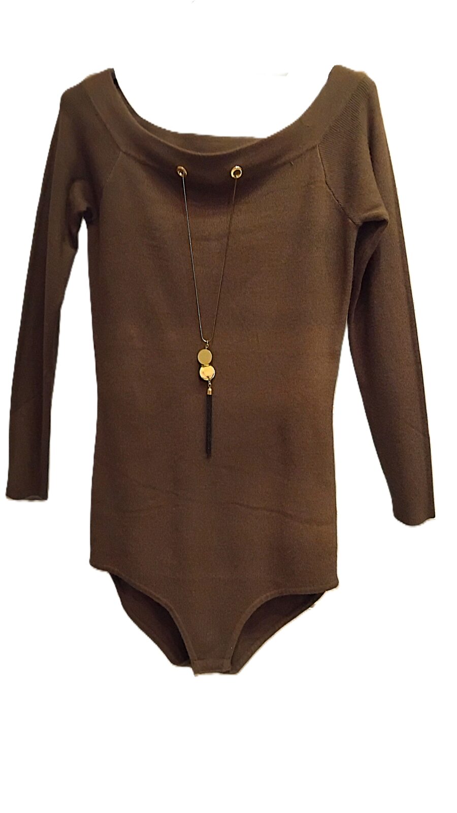 Body Pull Femme, Pull Femme manches longues, Pull avec collier bijou incrusté au col