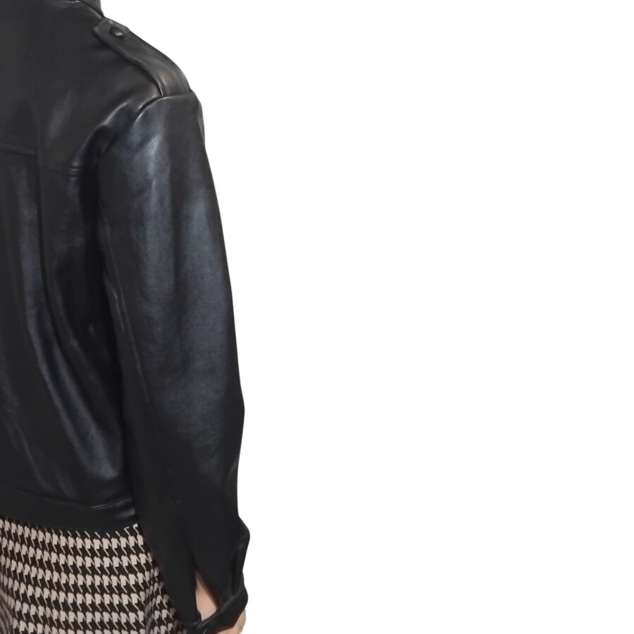 Veste femme, simili cuir, zip et boutons-pression, poches frontales