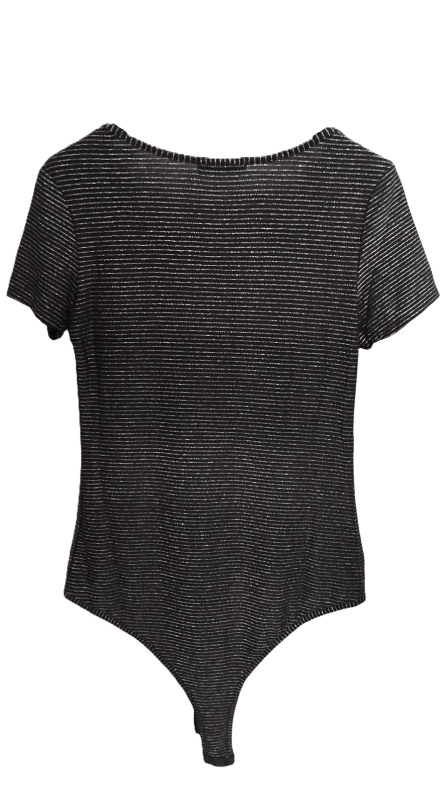 Body T-shirt Femme, Bodysuit, Jumpsuit, Top à manches courtes, col zippé, strass et paillettes, Gris-Noir