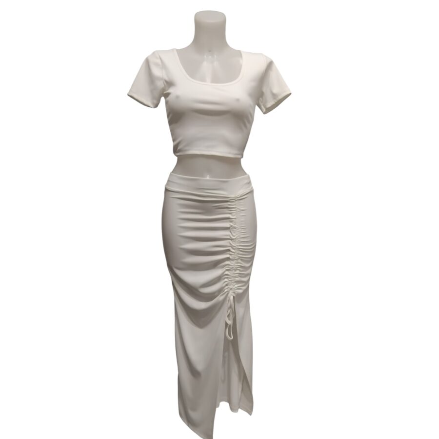 Ensemble jupe longue et crop top, 2 pièces, poitrine rembourrée