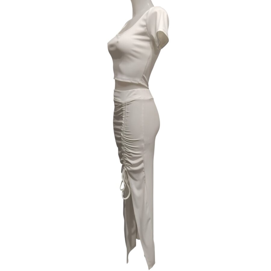 Ensemble jupe longue et crop top, 2 pièces, poitrine rembourrée