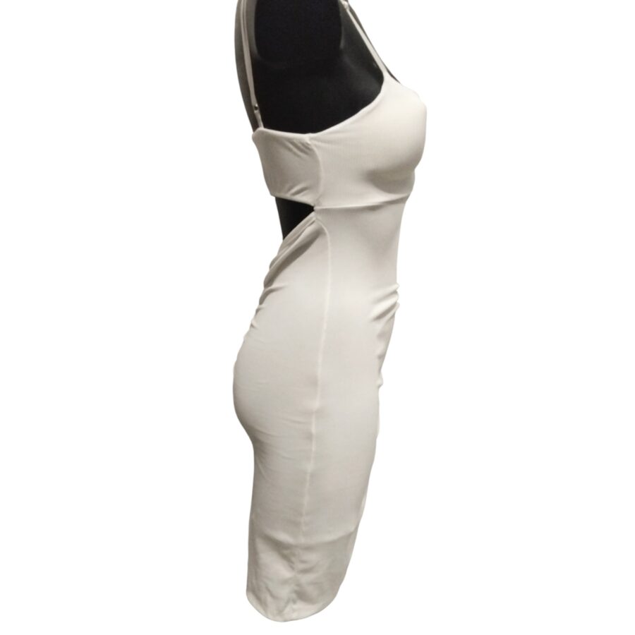 Robe de soirée, robe courte, robe sexy, bijou poitrine, poitrine rembourrée, blanc