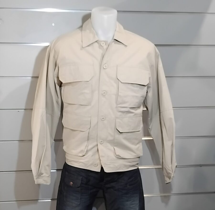 Veste Homme, Veste Saharienne, Col Chemise, Beige, John H