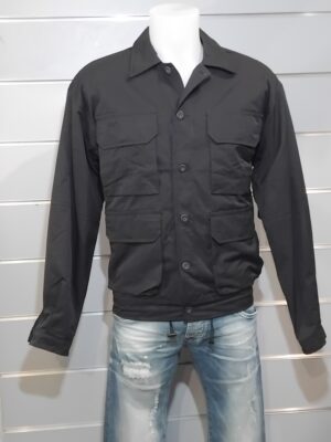 Veste Homme, Veste Saharienne, Col Chemise, Noir, John H