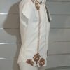 Chemisette Homme, Chemise Les Designers Couture, Imprimé Doré, Tête de lion, Manches courtes, Blanc