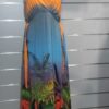 Robe longue, imprimée tropicale, poitrine rembourrée