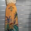 Robe longue, imprimée tropicale, poitrine rembourrée