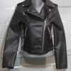 Veste femme, perfecto en cuir synthétique, col à revers, poche poitrine, fermeture à zip