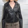 Veste femme, perfecto en cuir synthétique, col à revers, poche poitrine, fermeture à zip