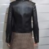 Veste femme, perfecto en cuir synthétique, col à revers, poche poitrine, fermeture à zip