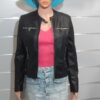 Veste femme, Miss Sissi, simili cuir, coupe slim, deux poches poitrines