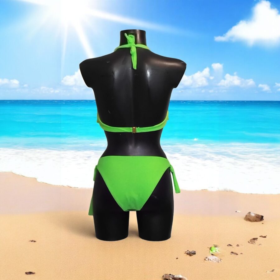 Maillot de bain Femme, bikini 2 pièces, bijou poitrine, logo étoile de mer, vert