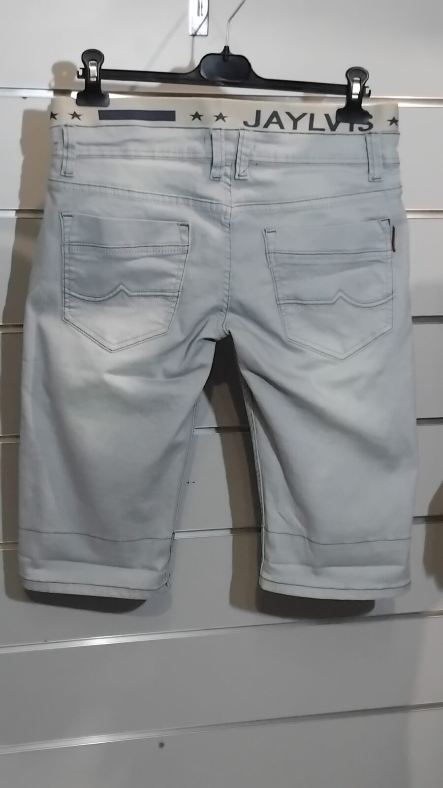 Bermuda Homme, short jean stretch, ourlets imprimés, JAYLVIS