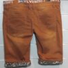 Bermuda Homme, short jean stretch, ourlets imprimés, JAYLVIS, marron