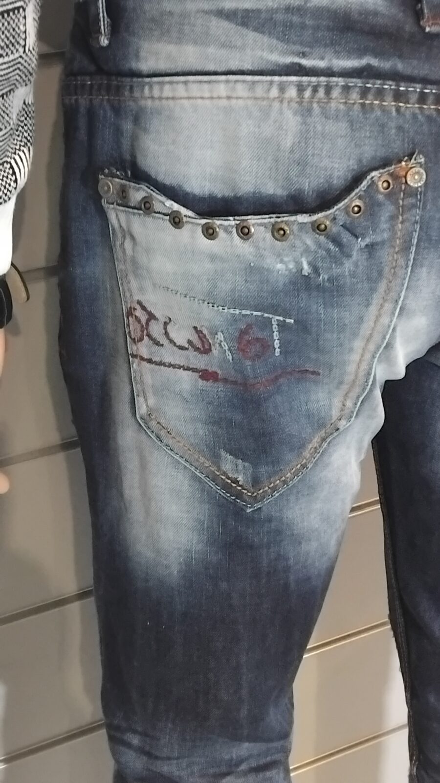 Pantalon Homme, Jean déchiré, destroy, à empiècement, fermeture à zip