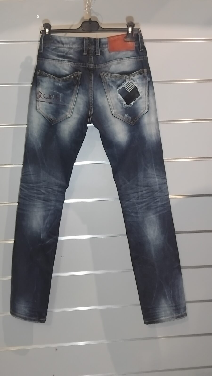 Pantalon Homme, Jean déchiré, destroy, à empiècement, fermeture à zip