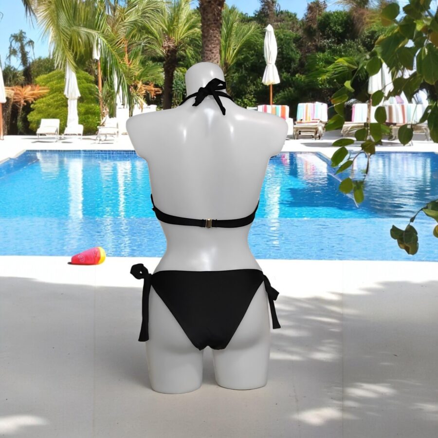 Maillot de bain Femme, bikini 2 pièces, bijou poitrine, logo étoile de mer, noir