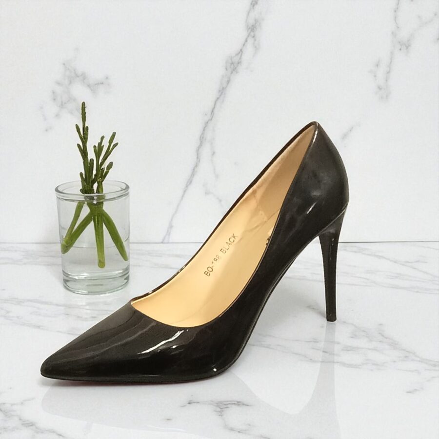 Chaussures Femme, Escarpins sexy, talon aiguille, vernis noir