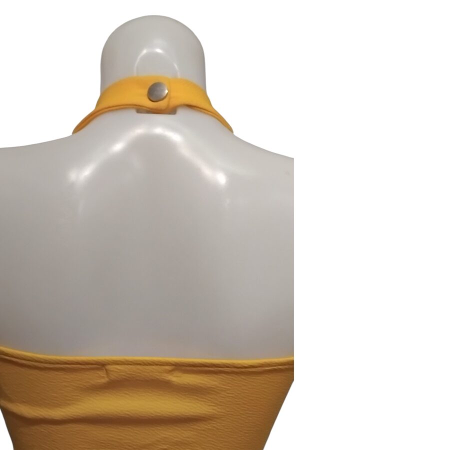 Robe de soirée, robe moulante, dos nu, sans manches, jaune moutard