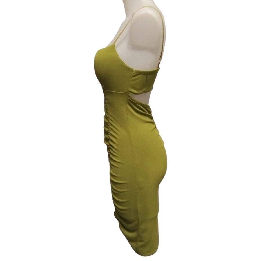 Robe de soirée, robe courte, robe sexy, bijou poitrine, poitrine rembourrée, vert