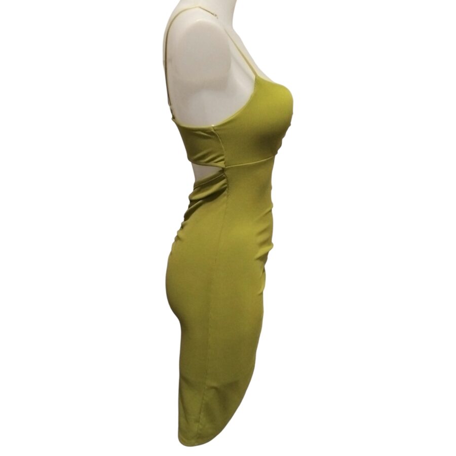 Robe de soirée, robe courte, robe sexy, bijou poitrine, poitrine rembourrée, vert