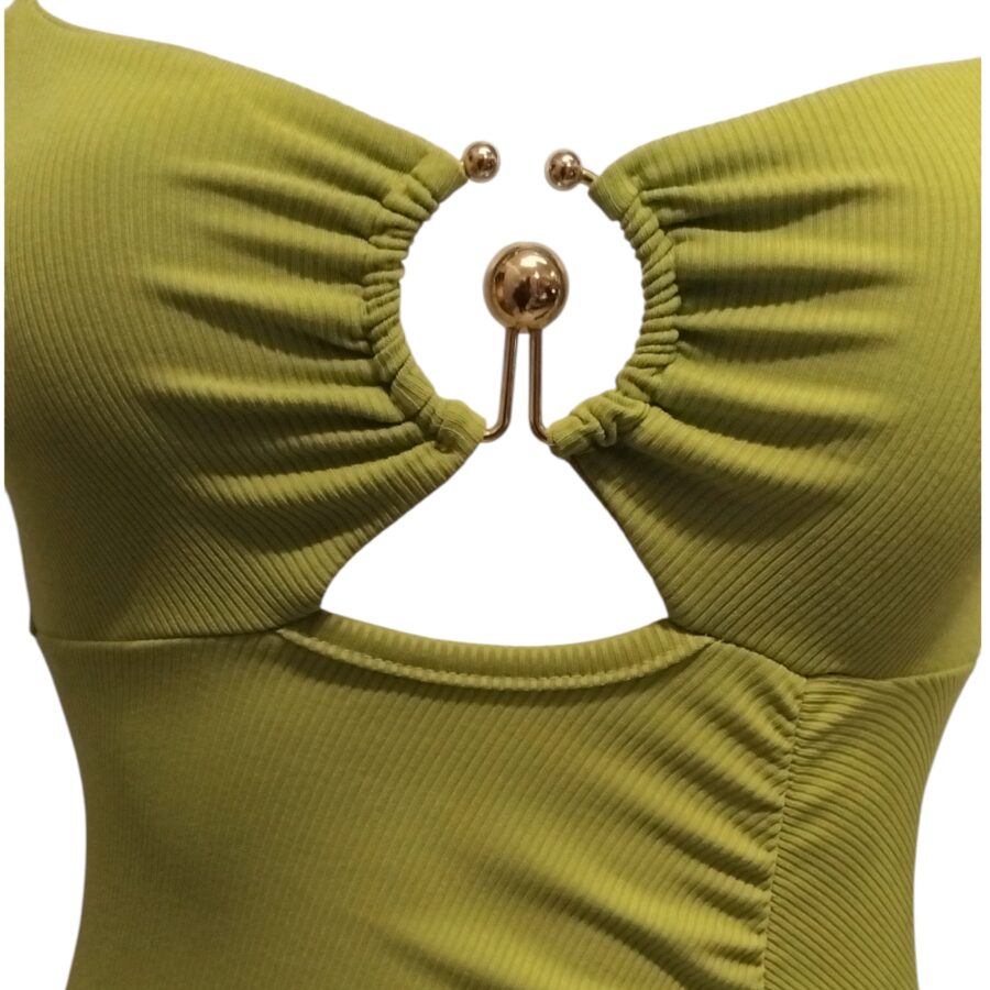 Robe de soirée, robe courte, robe sexy, bijou poitrine, poitrine rembourrée, vert