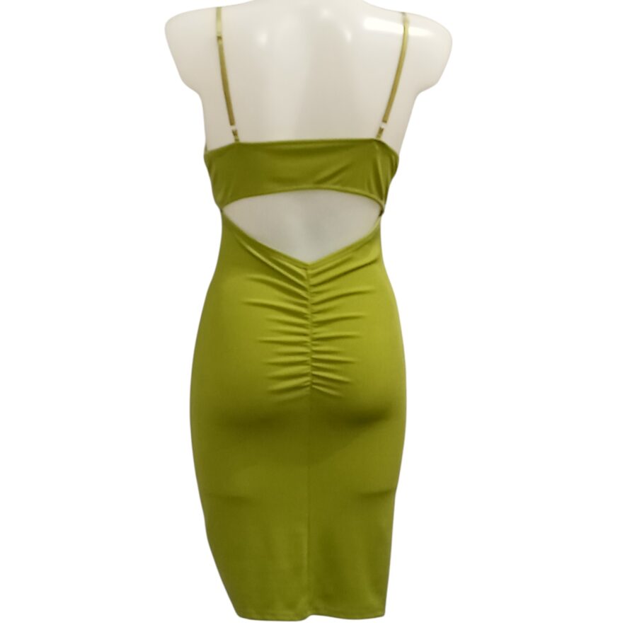 Robe de soirée, robe courte, robe sexy, bijou poitrine, poitrine rembourrée, vert